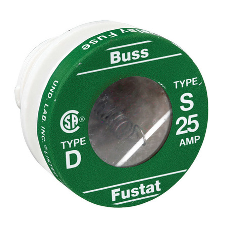 EATON BUSSMANN Plug Fuse, S Series, 4 PK S-25